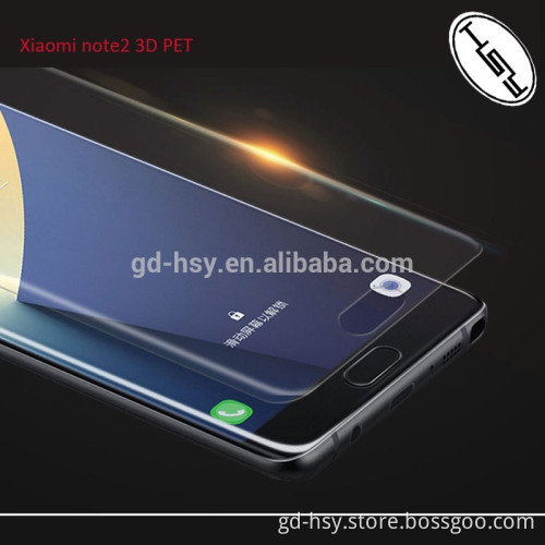 HUYSHE anti-explosion 3D PET full cover tempered glass 0.3mm screen 9H protector for Xiaomi Note2
